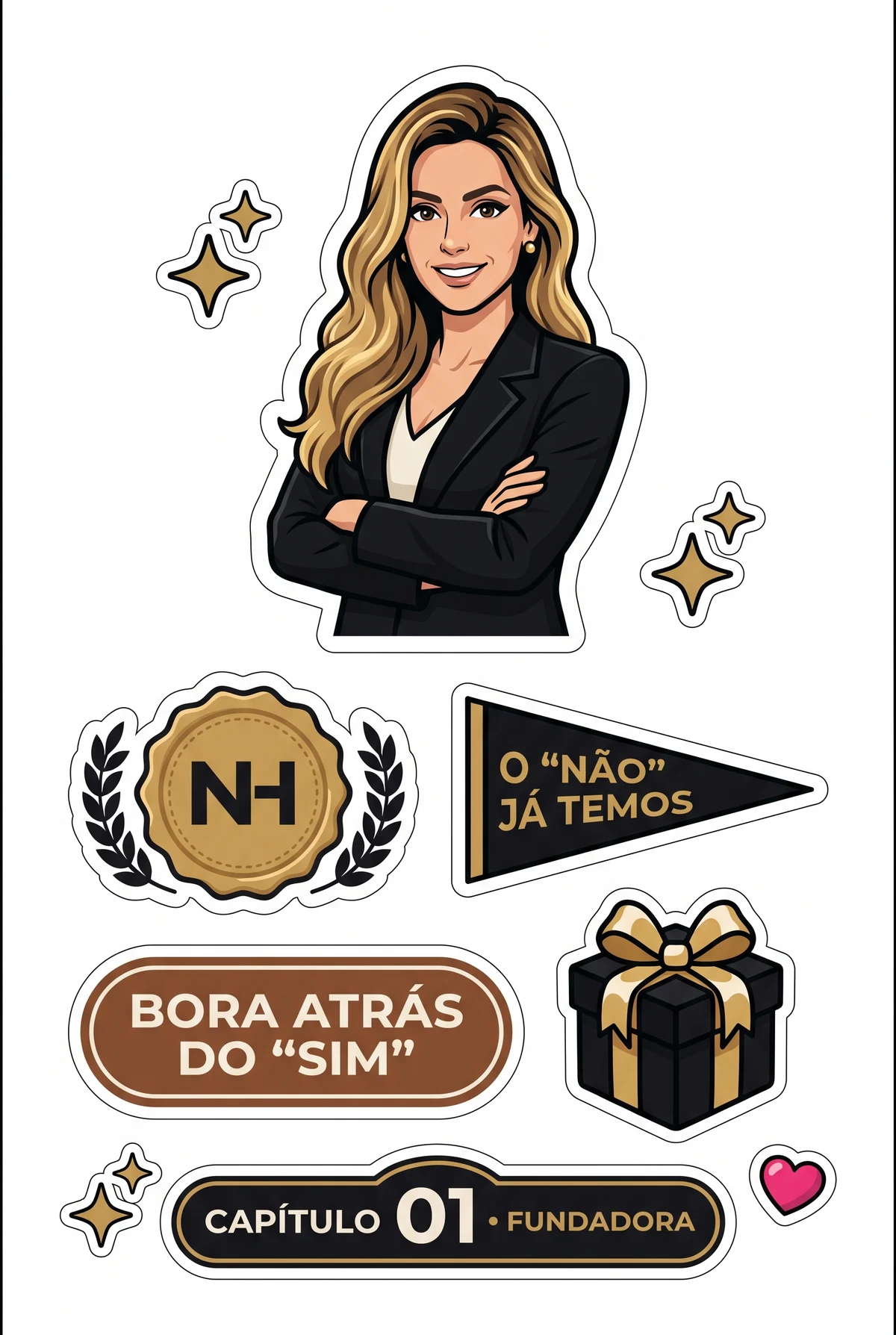 Cartela de stickers exclusiva do capítulo
